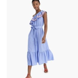 J.Crew Waist Tie Ruffle Dress with Ricrack XS